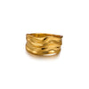 Wholesale Women's Gold Plated Copper Geometric Ring With Smooth Irregular Texture And Cold Light Luxury Style