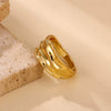 Wholesale Women's Gold Plated Copper Geometric Ring With Smooth Irregular Texture And Cold Light Luxury Style