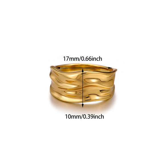 Wholesale Women's Gold Plated Copper Geometric Ring With Smooth Irregular Texture And Cold Light Luxury Style