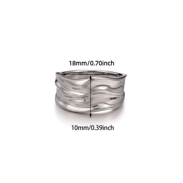 Wholesale Women's Gold Plated Copper Geometric Ring With Smooth Irregular Texture And Cold Light Luxury Style