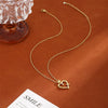 Wholesale Women's Gold Plated Copper Heart Shaped Clavicle Chain Necklace With Cross Inlay And Electroplating Treatment