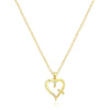 Wholesale Women's Gold Plated Copper Heart Shaped Clavicle Chain Necklace With Cross Inlay And Electroplating Treatment