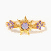 Wholesale Women's Gold Plated Copper Heart Shaped Cute Adjustable Ring With Colorful Zircon And Electroplating