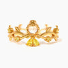 Wholesale Women's Gold Plated Copper Heart Shaped Cute Adjustable Ring With Colorful Zircon And Electroplating