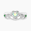 Wholesale Women's Gold Plated Copper Heart Shaped Cute Adjustable Ring With Colorful Zircon And Electroplating