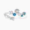 Wholesale Women's Gold Plated Copper Heart Shaped Cute Adjustable Ring With Colorful Zircon And Electroplating