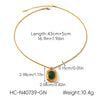 Wholesale Women's Gold Plated Geometric Stainless Steel Box Chain Necklace And Vintage Pearl Turquoise Earrings