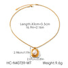 Wholesale Women's Gold Plated Geometric Stainless Steel Box Chain Necklace And Vintage Pearl Turquoise Earrings