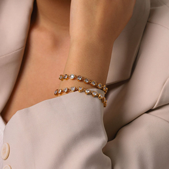 Wholesale Women's Gold Plated Geometric Stainless Steel Bracelet