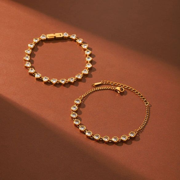 Wholesale Women's Gold Plated Geometric Stainless Steel Bracelet