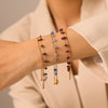 Wholesale Women's Gold Plated Geometric Stainless Steel Bracelets Doublelayered Stackable Jewelry