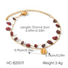 Wholesale Women's Gold Plated Geometric Stainless Steel Bracelets Doublelayered Stackable Jewelry