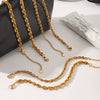 Wholesale Women's Gold Plated Geometric Stainless Steel Braided Bracelet And Necklace Jewelry