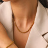 Wholesale Women's Gold Plated Geometric Stainless Steel Braided Bracelet And Necklace Jewelry