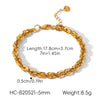 Wholesale Women's Gold Plated Geometric Stainless Steel Braided Bracelet And Necklace Jewelry