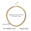 Wholesale Women's Gold Plated Geometric Stainless Steel Braided Bracelet And Necklace Jewelry