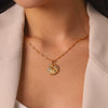Wholesale Women's Gold Plated Geometric Stainless Steel Eightpointed Star Necklace Pendant Jewelry