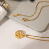 Wholesale Women's Gold Plated Geometric Stainless Steel Eightpointed Star Necklace Pendant Jewelry