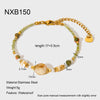 Wholesale Women's Gold Plated Geometric Stainless Steel Handmade Beaded Necklaces Jewelry