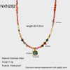 Wholesale Women's Gold Plated Geometric Stainless Steel Handmade Beaded Necklaces Jewelry