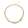 Wholesale Women's Gold Plated Geometric Stainless Steel Necklace And Bracelet Jewelry
