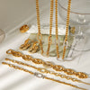 Wholesale Women's Gold Plated Geometric Stainless Steel Necklace And Bracelet Jewelry