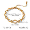 Wholesale Women's Gold Plated Geometric Stainless Steel Necklace And Bracelet Jewelry