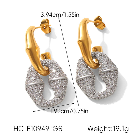 Wholesale Women's Gold Plated Geometric Stainless Steel Necklace And Bracelet Jewelry