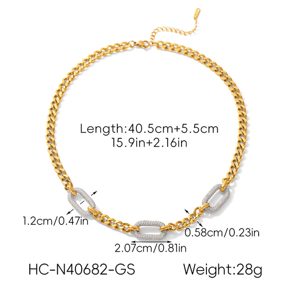 Wholesale Women's Gold Plated Geometric Stainless Steel Necklace And Bracelet Jewelry