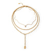 Wholesale Women's Gold Plated Stainless Steel And Titanium Steel Threelayer Stacked Necklace Jewelry