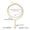Wholesale Women's Gold Plated Stainless Steel And Titanium Steel Threelayer Stacked Necklace Jewelry