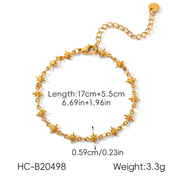 Wholesale Women's Gold Plated Stainless Steel Flower Pattern Bracelet