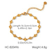 Wholesale Women's Gold Plated Stainless Steel Flower Pattern Bracelet
