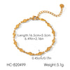 Wholesale Women's Gold Plated Stainless Steel Flower Pattern Bracelet