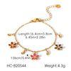 Wholesale Women's Gold Plated Stainless Steel Flowershaped Jewelry Bracelets And Necklaces
