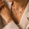Wholesale Women's Gold Plated Stainless Steel Flowershaped Jewelry Bracelets And Necklaces