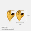 Wholesale Women's Gold Plated Stainless Steel Geometric And Heartshaped Stud Earrings With Light Luxury And Highend Feel