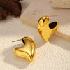 Wholesale Women's Gold Plated Stainless Steel Geometric And Heartshaped Stud Earrings With Light Luxury And Highend Feel