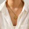 Wholesale Women's Gold Plated Stainless Steel Geometric Figaro Chain Pendant Necklace In Ins Minimalist Style