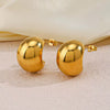 Wholesale Women's Gold Plated Stainless Steel Geometric Semicircle Hollow Hip Hop Earrings