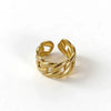 Wholesale Women's Gold Plated Stainless Steel Ring With Geometric Letters Numbers Text Pattern