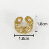 Wholesale Women's Gold Plated Stainless Steel Ring With Geometric Letters Numbers Text Pattern