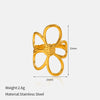 Wholesale Women's Gold Plated Titanium Steel And Stainless Steel Flower Ring With Ins Style