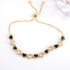 Wholesale Women's Gold Plated Zircon Set Heart Shaped Bracelet