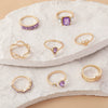 Wholesale Women's Gold Ring With Love Intersection Drill Geometric Pattern Alloy Electroplated