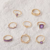 Wholesale Women's Gold Ring With Love Intersection Drill Geometric Pattern Alloy Electroplated