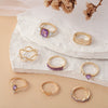 Wholesale Women's Gold Ring With Love Intersection Drill Geometric Pattern Alloy Electroplated