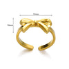Wholesale Women's Gold Stainless Steel Nonfading Ring With Bow And Geometric Design Electroplated