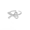 Wholesale Women's Gold Stainless Steel Nonfading Ring With Bow And Geometric Design Electroplated