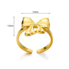 Wholesale Women's Gold Stainless Steel Nonfading Ring With Bow And Geometric Design Electroplated